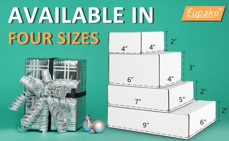 Eupako 7x5x2 Shipping Boxes Small Corrugated Cardboard Box - 25 Pack White Mailing Boxes for Packaging Small Business, Mailer Box - Image 4